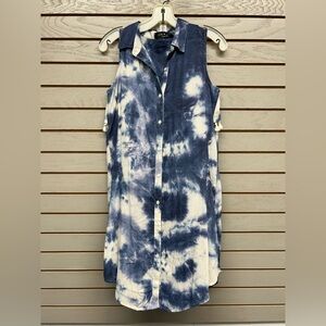 Love Kuza Blue Tie-Dye Button-Up Top